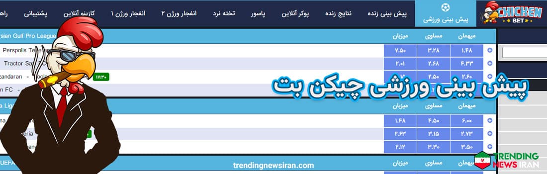 پیش بینی ورزشی و فوتبال چیکن بت